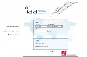 IDA login screen